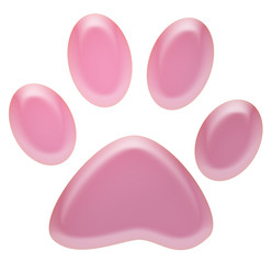 3d pink pet paw