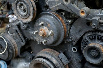 scrap metal from car engine