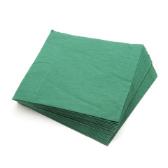 green napkins isolated on white background