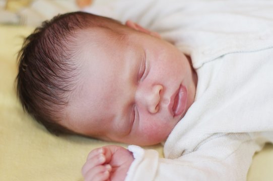 Portrait of the sleeping newborn