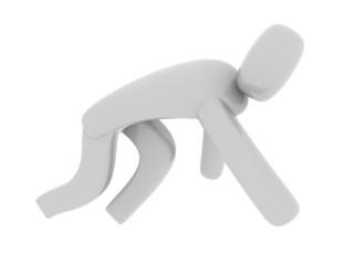 Gray man on the floor