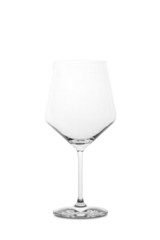 Empty red wine glass isolated on white background
