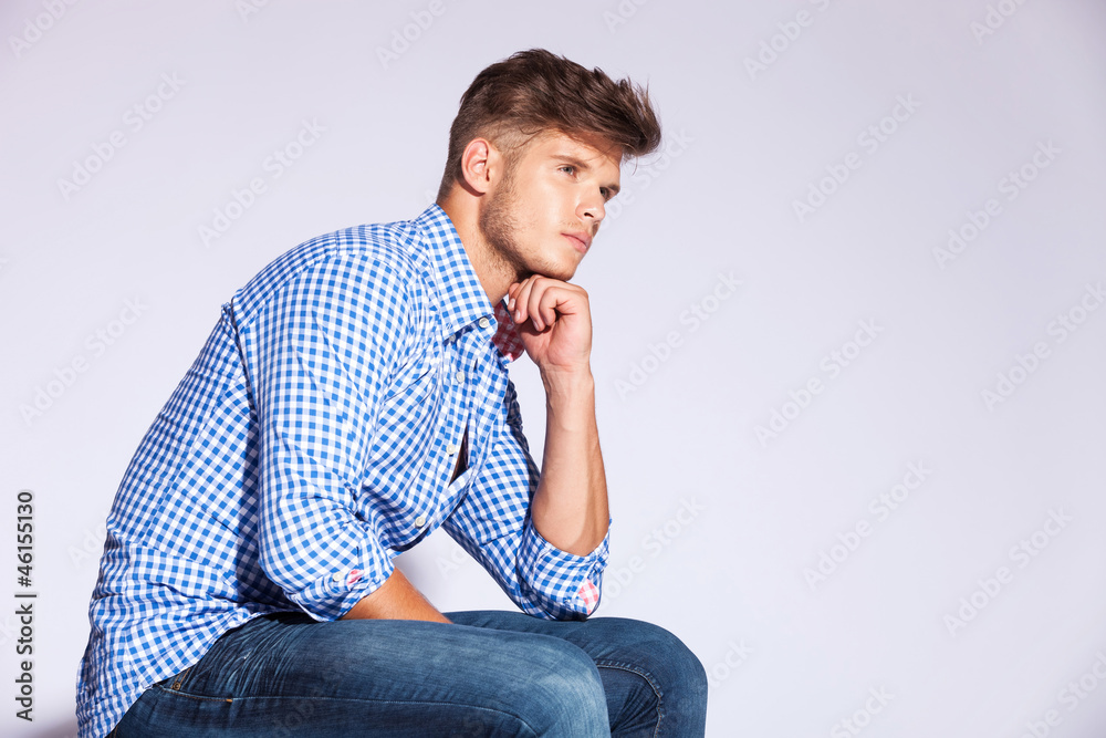 Canvas Prints pensive fashion young man