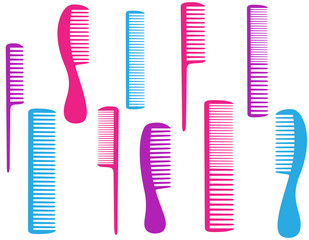 barbershop set of colorful comb for body care
