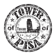 Fototapeta premium The Tower of Pisa rubber stamp