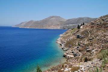 Symi island coastline, Greece