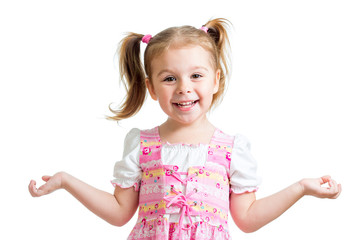 happy playful child girl on white background © Oksana Kuzmina