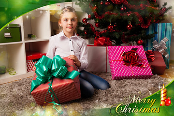 Kids with their christmas presents