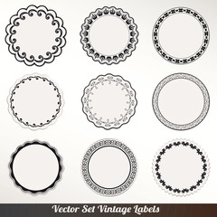 Vector Frame labels Set ornamental vintage decoration