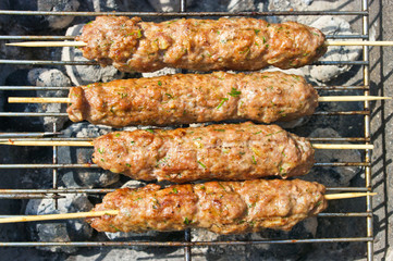 Kebab during the preparation