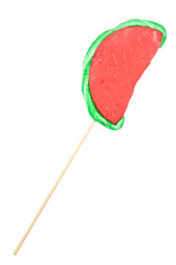 Slice of watermelon shape lollipop