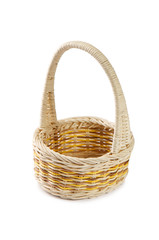 wicker basket isolated on white background