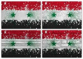 Syria flag collage