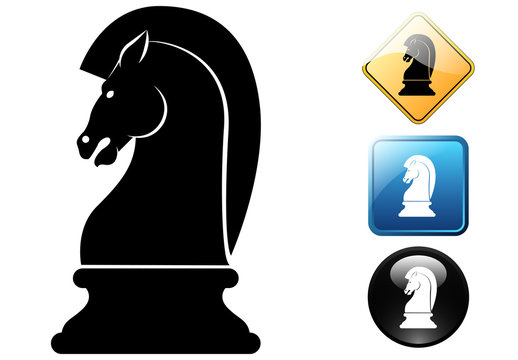 Horse chess pictogram and icons