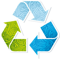 Waved recycling symbol