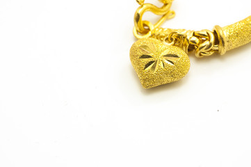 heart shape locket on white background