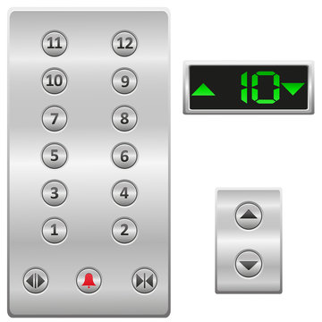 elevator buttons panel vector illustration