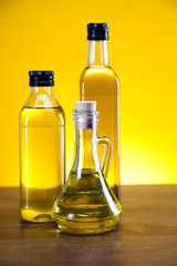 Olive oil and olives set