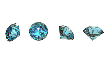 Collections of round shape jewelry gems. Swiss blue topaz