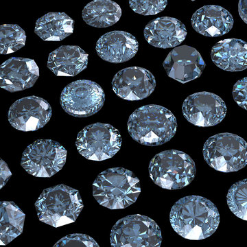Collections of jewelry gems. Swiss blue topaz