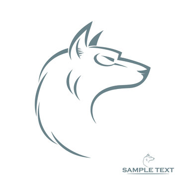 Isolated wolf head - vector illustration