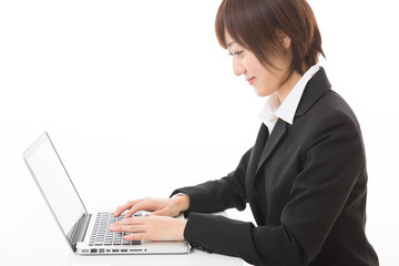 ビジネスウーマン　コンピューター
