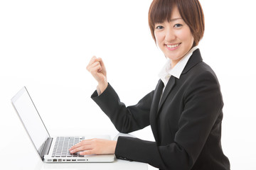 ビジネスウーマン　コンピューター
