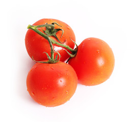 ripe tomatoes isolated on white