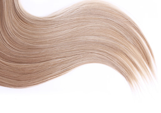 blonde hair isolated on white