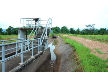 Floodgate and irrigation canals for agriculture.