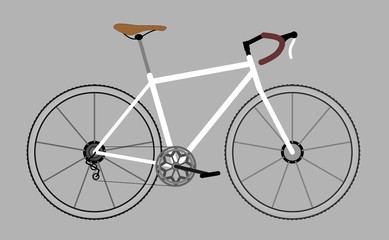 White frame road bicycle