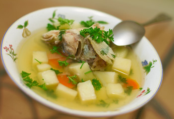 Russian fish soup. Uxa
