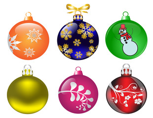 set of Christmas decorations