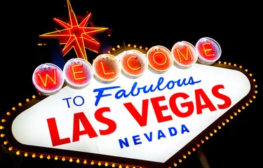 Foto auf Glas Las Vegas Sign a night © Michael Flippo