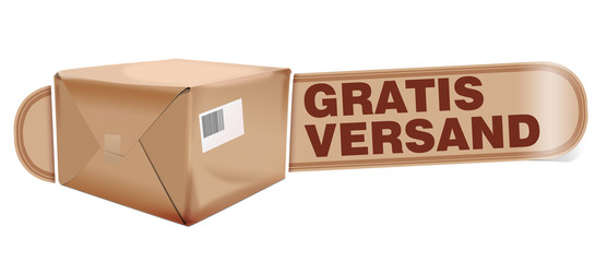 gratis versand paket banderole button