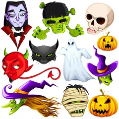 Fotobehang vector illustrations of collection of halloween character © stockshoppe