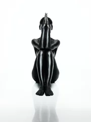 Outdoor kussens black and white nude woman geometric position © Daco