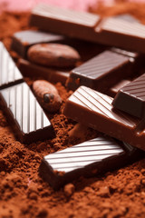 chocolate with cocoa beans