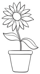 a flower and a pot sketch