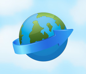 earth globe and arrow