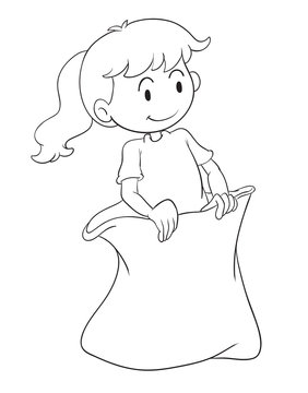 girl in a jumping bag