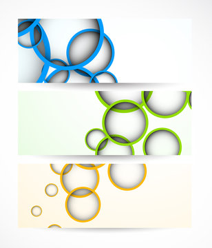 Set of banners with circles