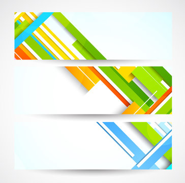 Set of banners with lines