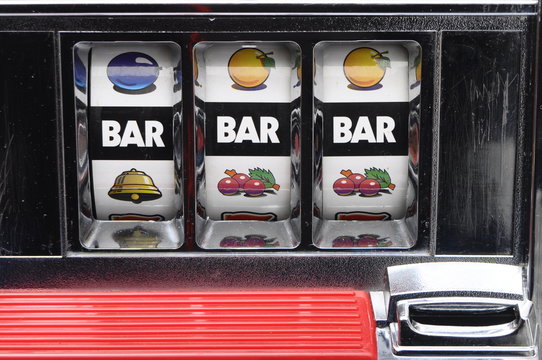Slot machine and jackpot three bars
