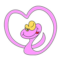 cartoon snake hand drawn symbol of new year 2013