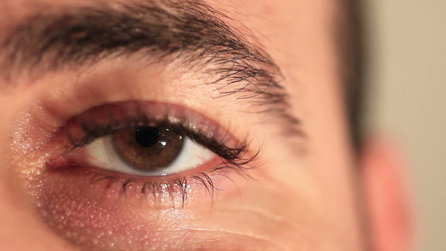 Detail footage of man's eye
