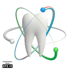 Protected tooth - realistic 3d vector icon