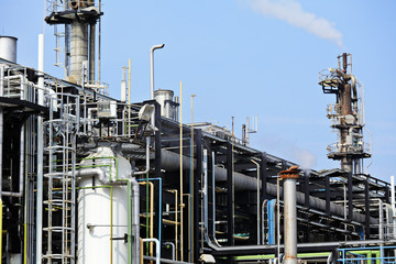 Industrial landscape with factory chimney