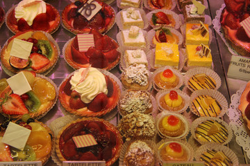Luxury pastry in a French shop