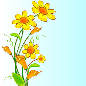 vector illustration of colorful fresh flower design